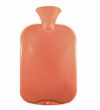peach single ribbed non rubber hot water bottle