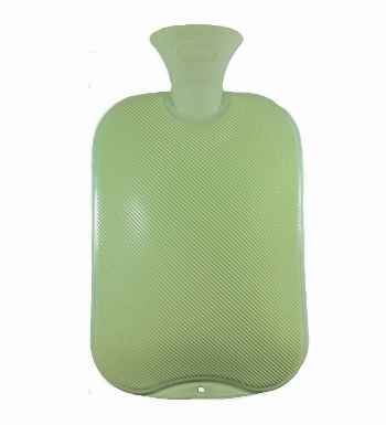 pastel green single ribbed latex free hot water bottle