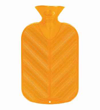 neon orange hot water bottle