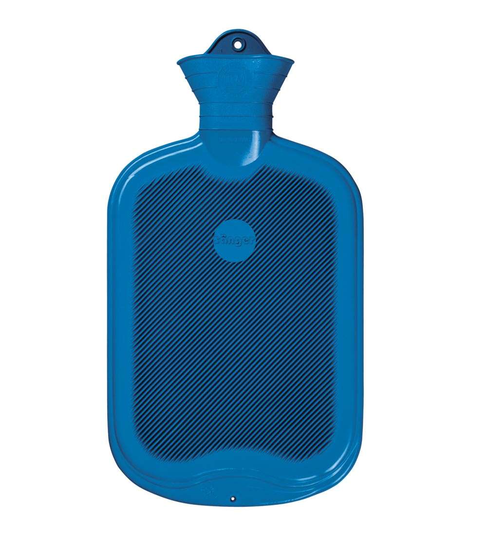2.0L Blue Double Rib Hot Water Bottle