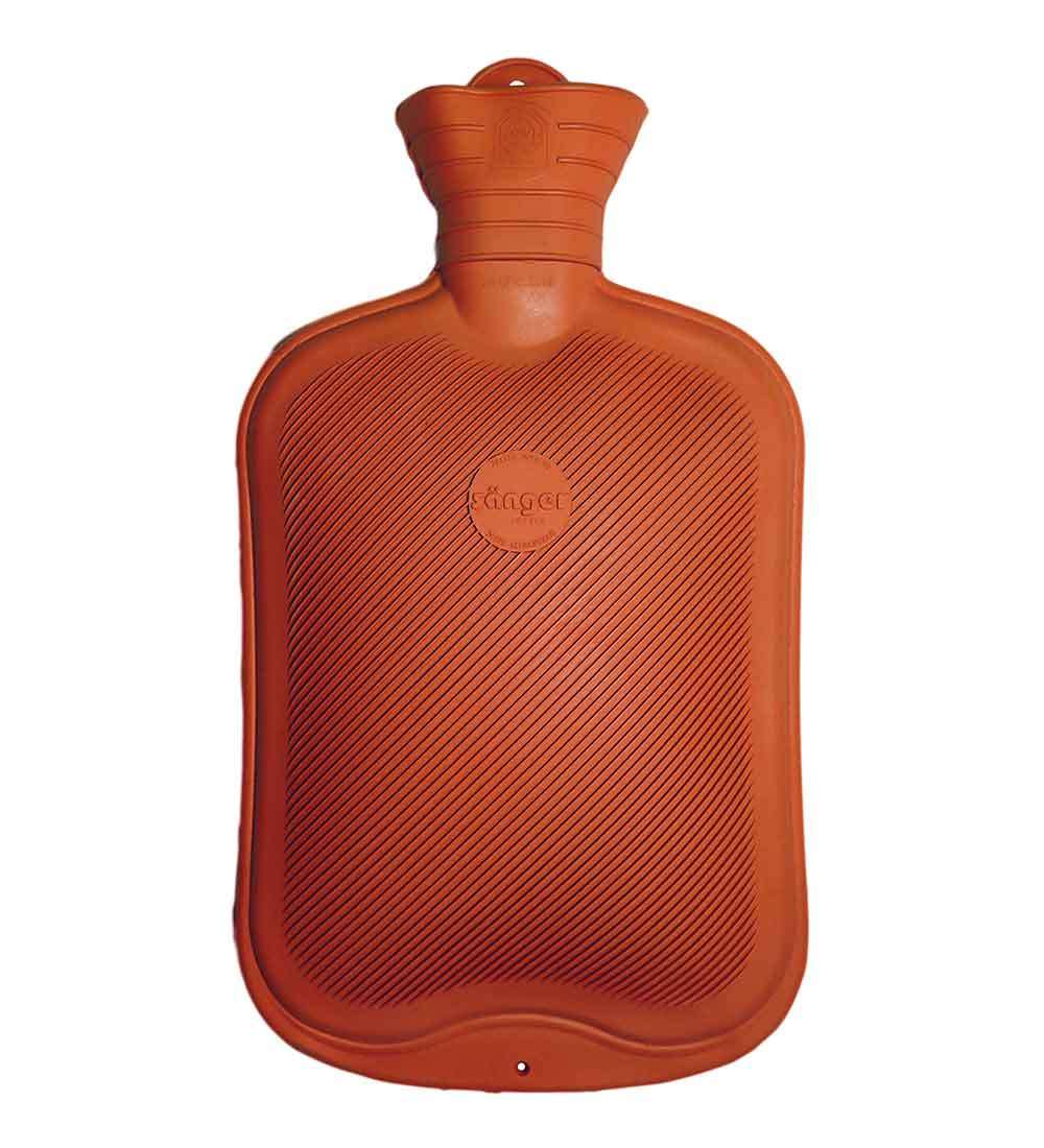 Sänger orange single ribbed hot water bottle plasticiser free