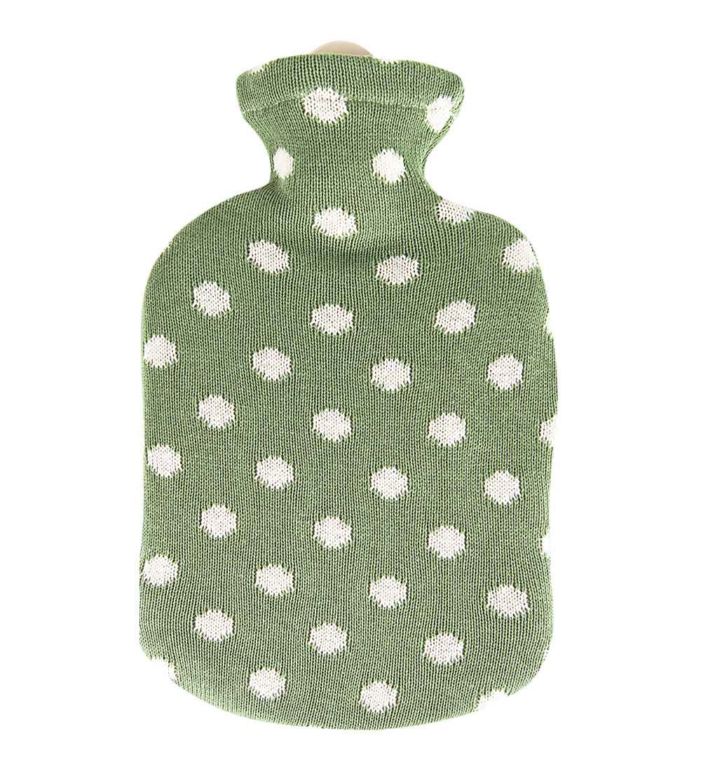 Sänger sage knitted dots hot water bottle