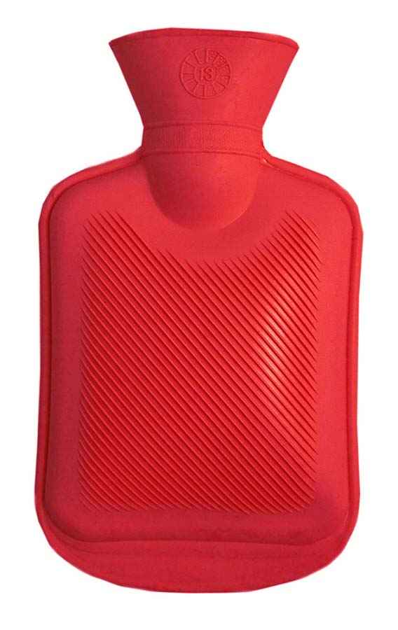 red rubber 750ml hot water bottle