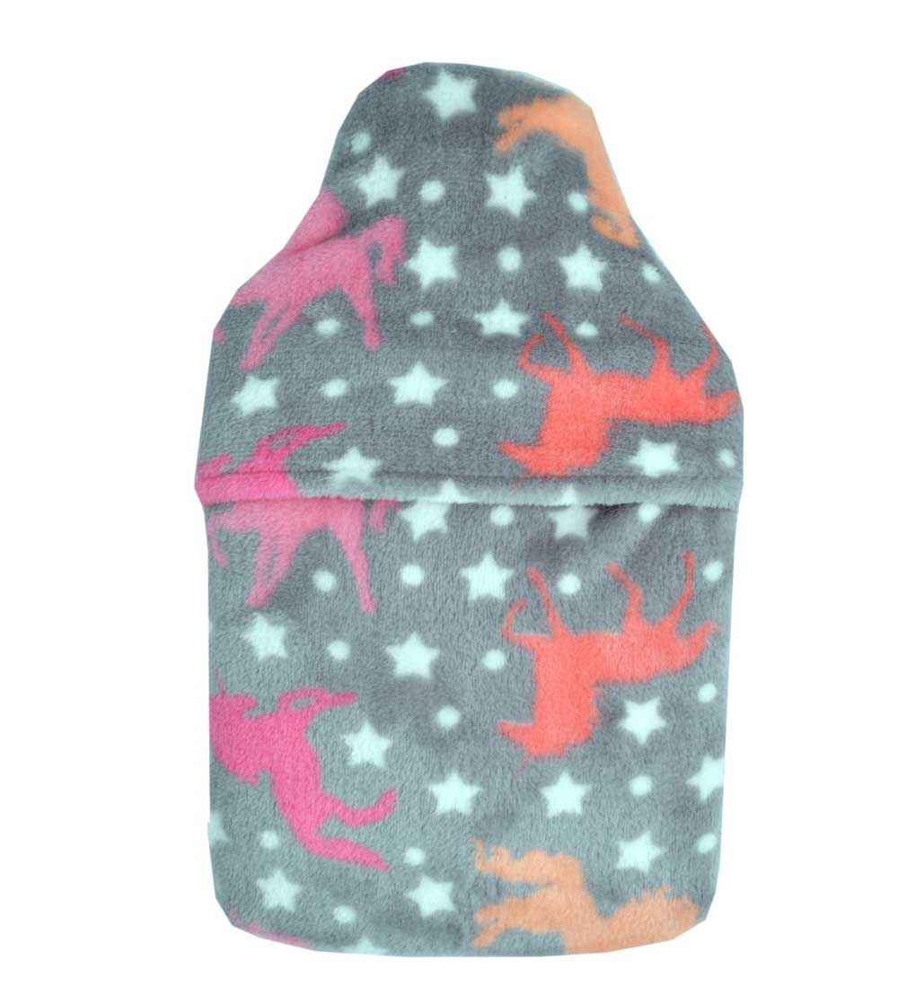 unicorn fleece hot water bottle cover