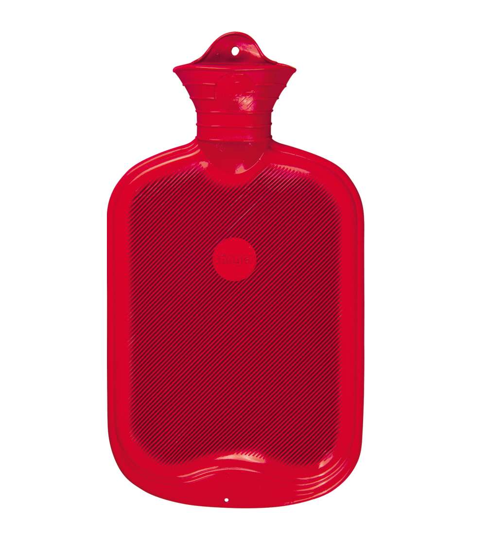 thumbnail image 2 of Sänger 2 Litre Rubber Hot Water Bottle - Red Ribbed Design For Long-Lasting Warmth 2 of 5