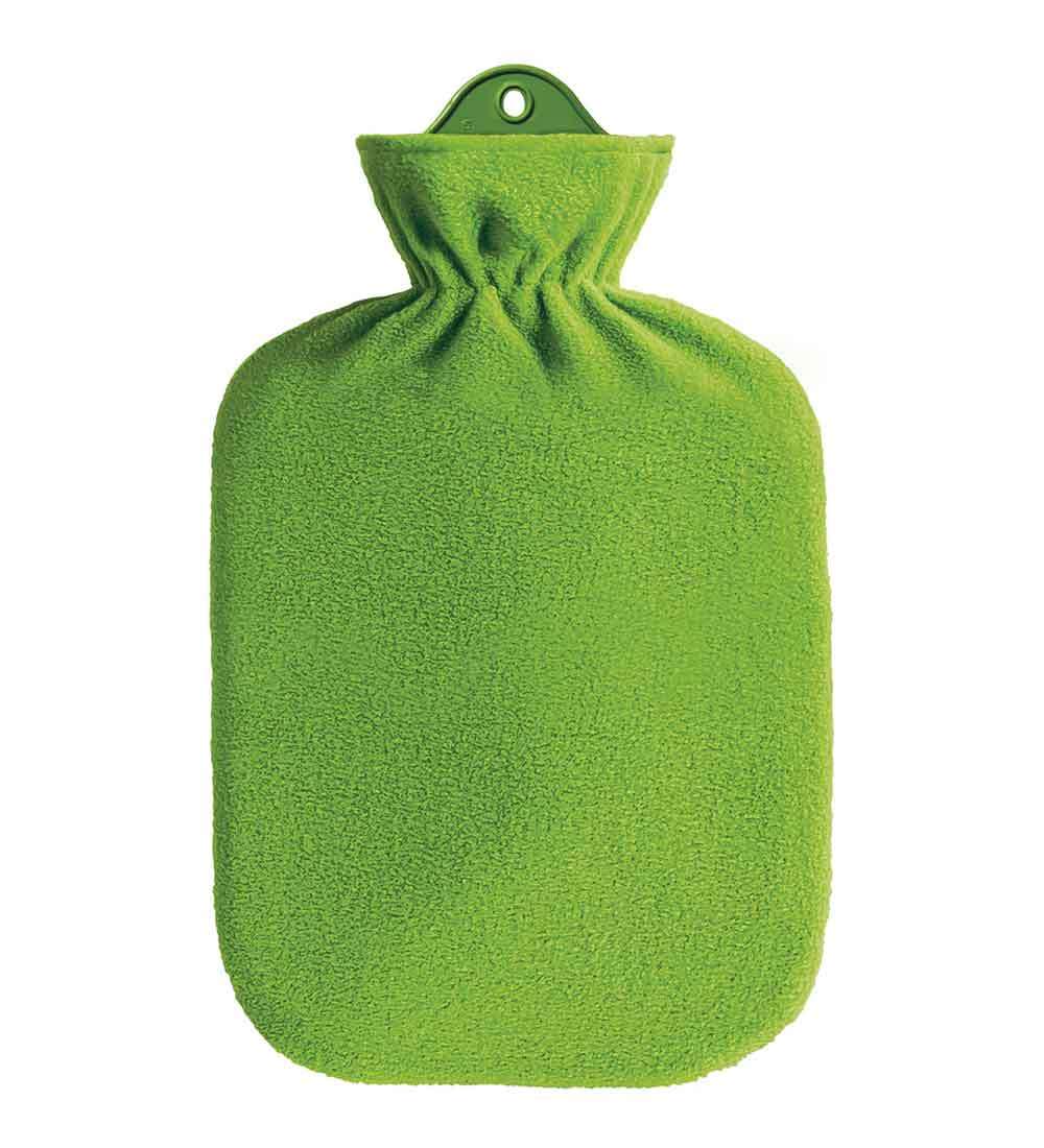 Green Fleece Hot Water Bottle (plasticiser free)