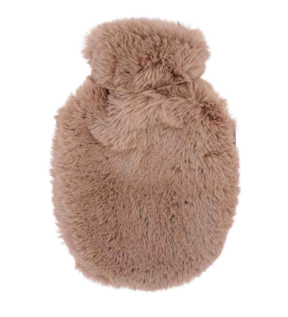 0.8L Taupe Faux Fur Hot Water Bottle (latex free)
