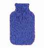 purple knit hot water bottle