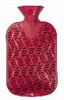 single ribbed cranberry hot water bottle