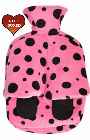 pink spotty foot hot water bottle