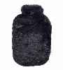 Black Faux Fur Latex Free Hot Water Bottle